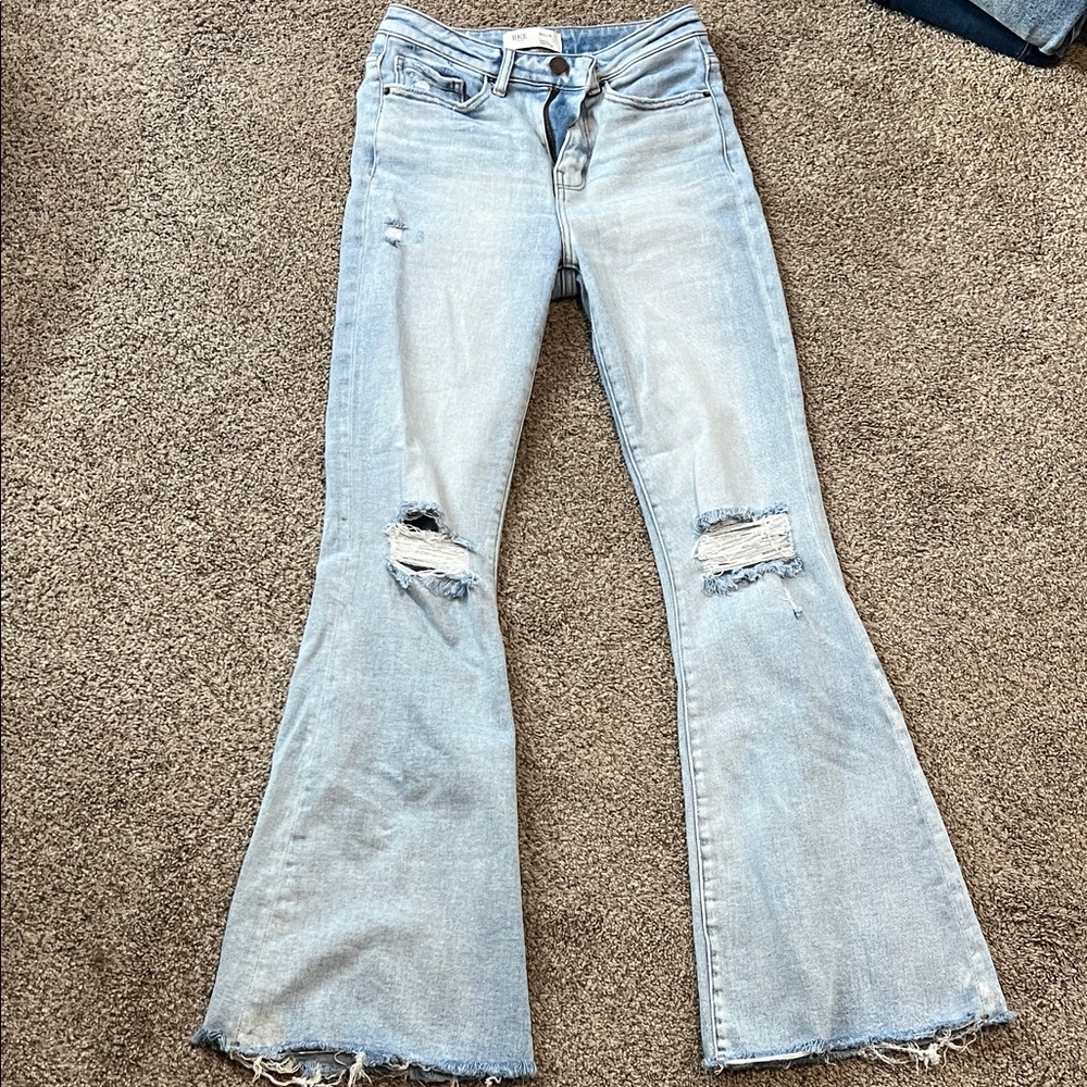BKE Light Blue Distressed Flare Jeans